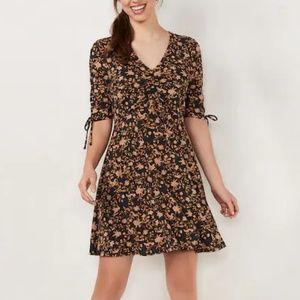 LC Lauren Conrad Print Fit & Flare Dress Sz Medium